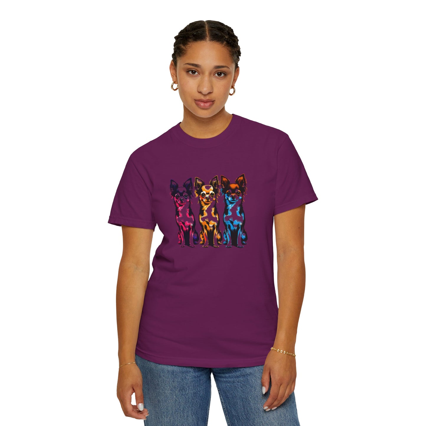Colorful Chihuahua T-Shirt - Fun & Stylish Unisex Garment-Dyed Tee