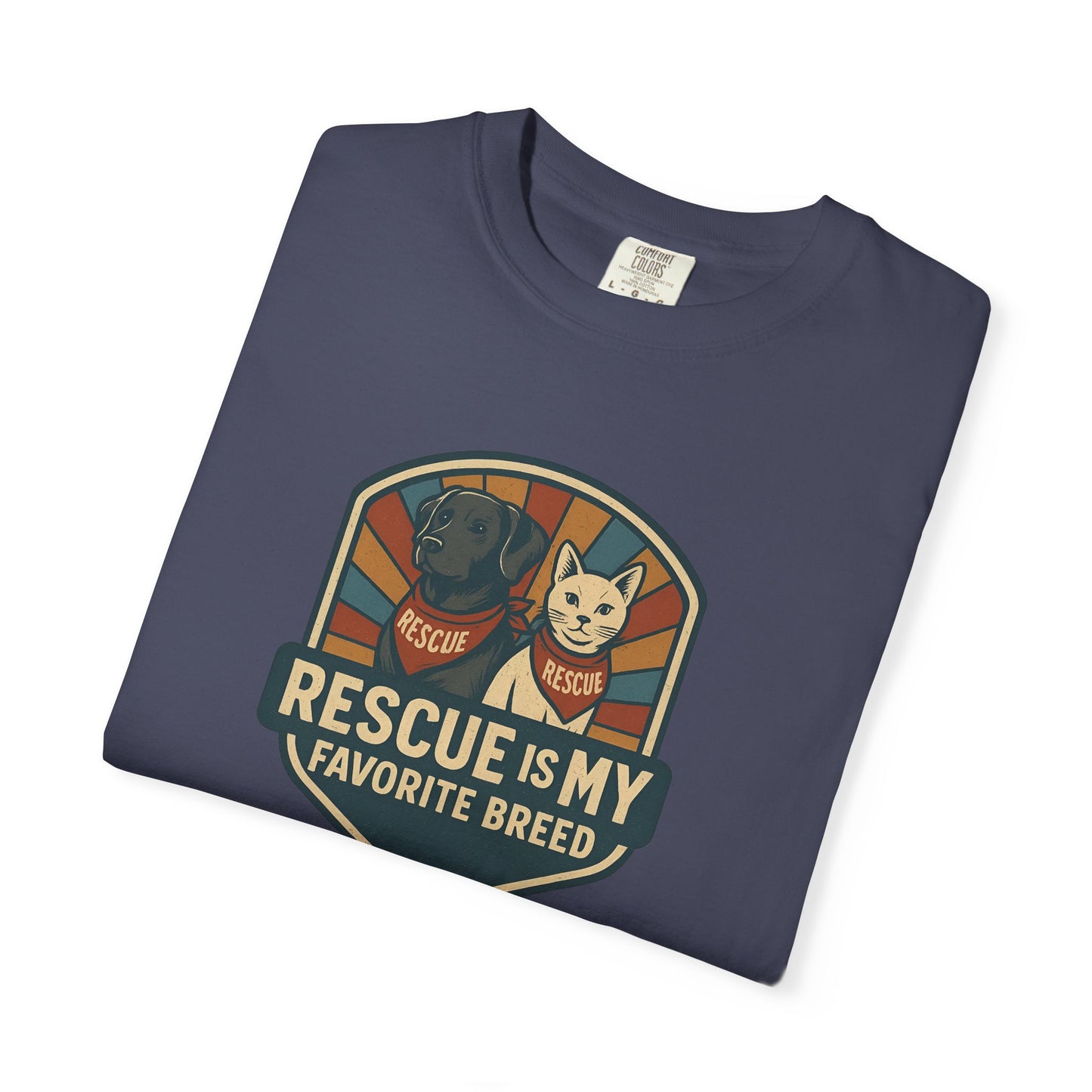 Rescue is My Favorite Breed T-Shirt, Unisex Animal Lover Tee, Pet Adoption Gift, Casual Wear, Dog Lover Shirt, Gift for Him/Her