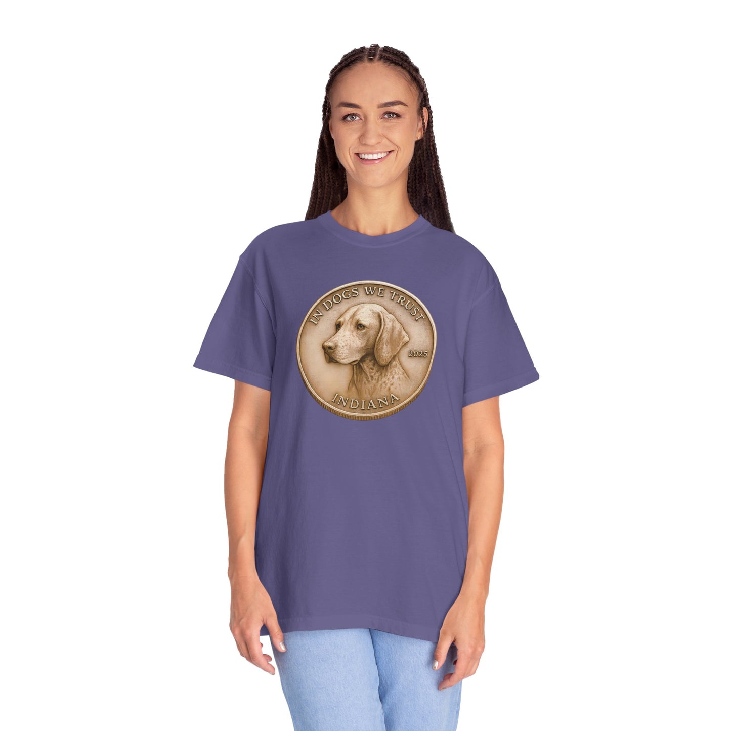 Indiana State Coin T-Shirt Collection - Proud Dog Breed Illustrations