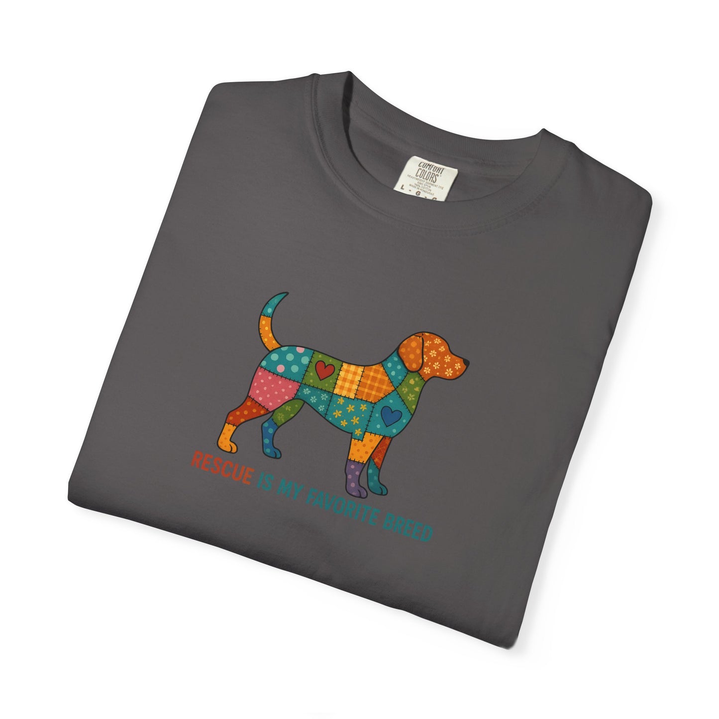 Colorful Dog Rescue T-Shirt, Gift for Dog Lovers, Adoption Awareness Tee, Casual Wear for Animal Lovers, Eco-Friendly Fashion
