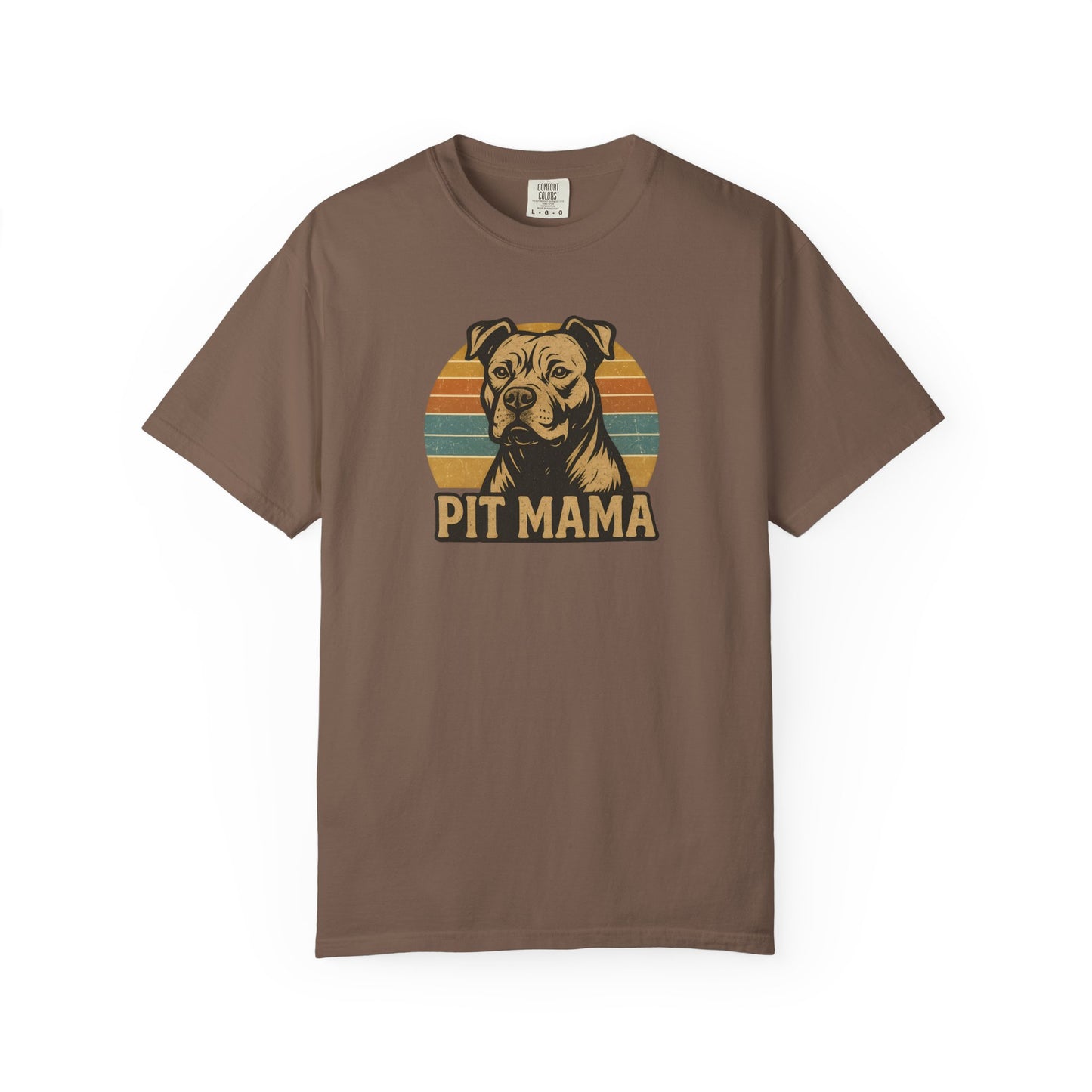 Retro Pit Mama T-Shirt | Garment-Dyed Tee for Dog Lovers | Perfect for Casual Wear, Gifts, Birthdays, Pet Celebrations, Dog Adoption Events