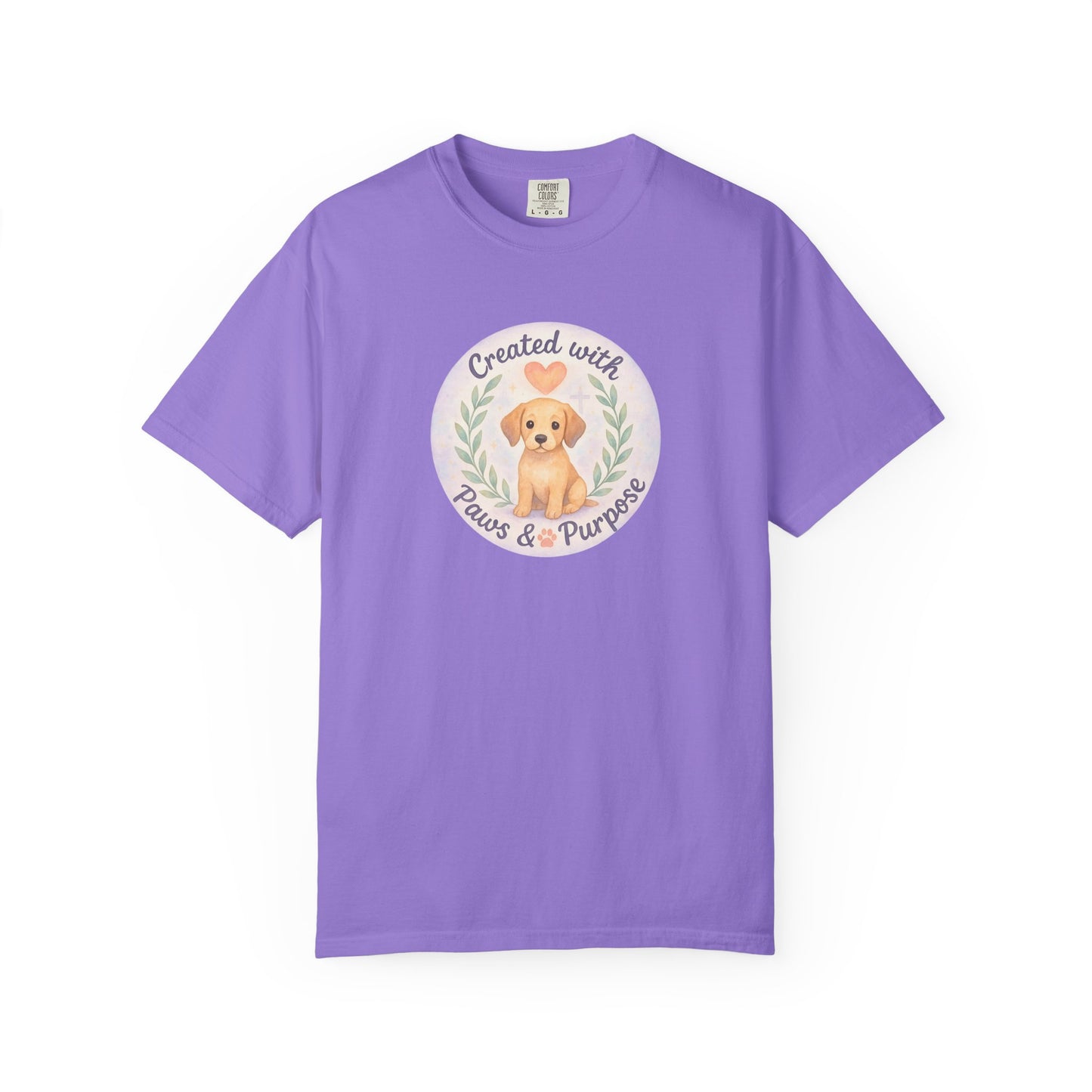 Created with Paws & Purpose T-Shirt, Pet Lover Gift, Dog Lover Apparel, Animal Rescue Support, Unique Gifts for Dog Owners