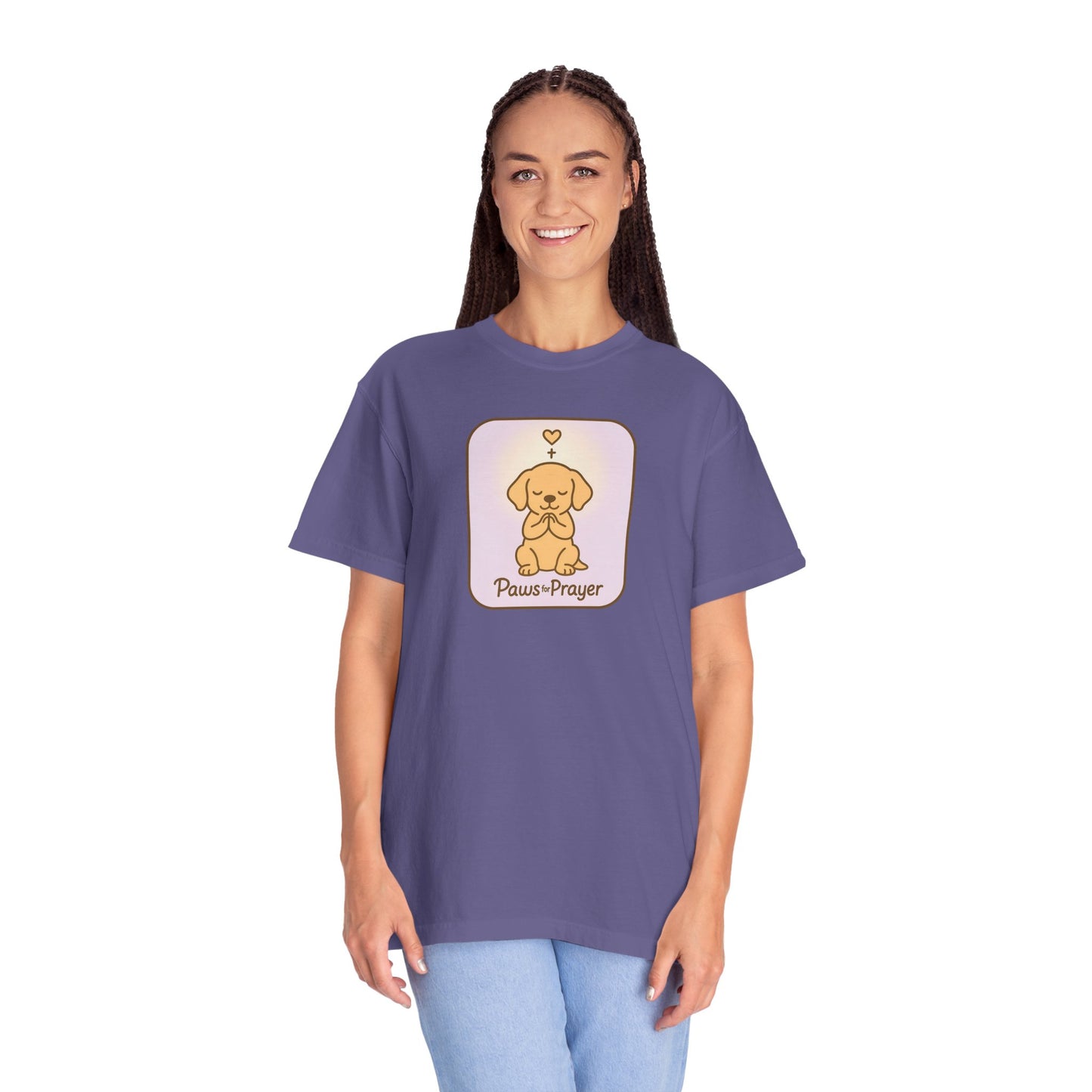 Prayerful Paws Unisex T-Shirt, Dog Lover Gift, Cute Pet Tee, Animal Prayer Shirt, Casual Animal Tees, Gift for Dog Owners