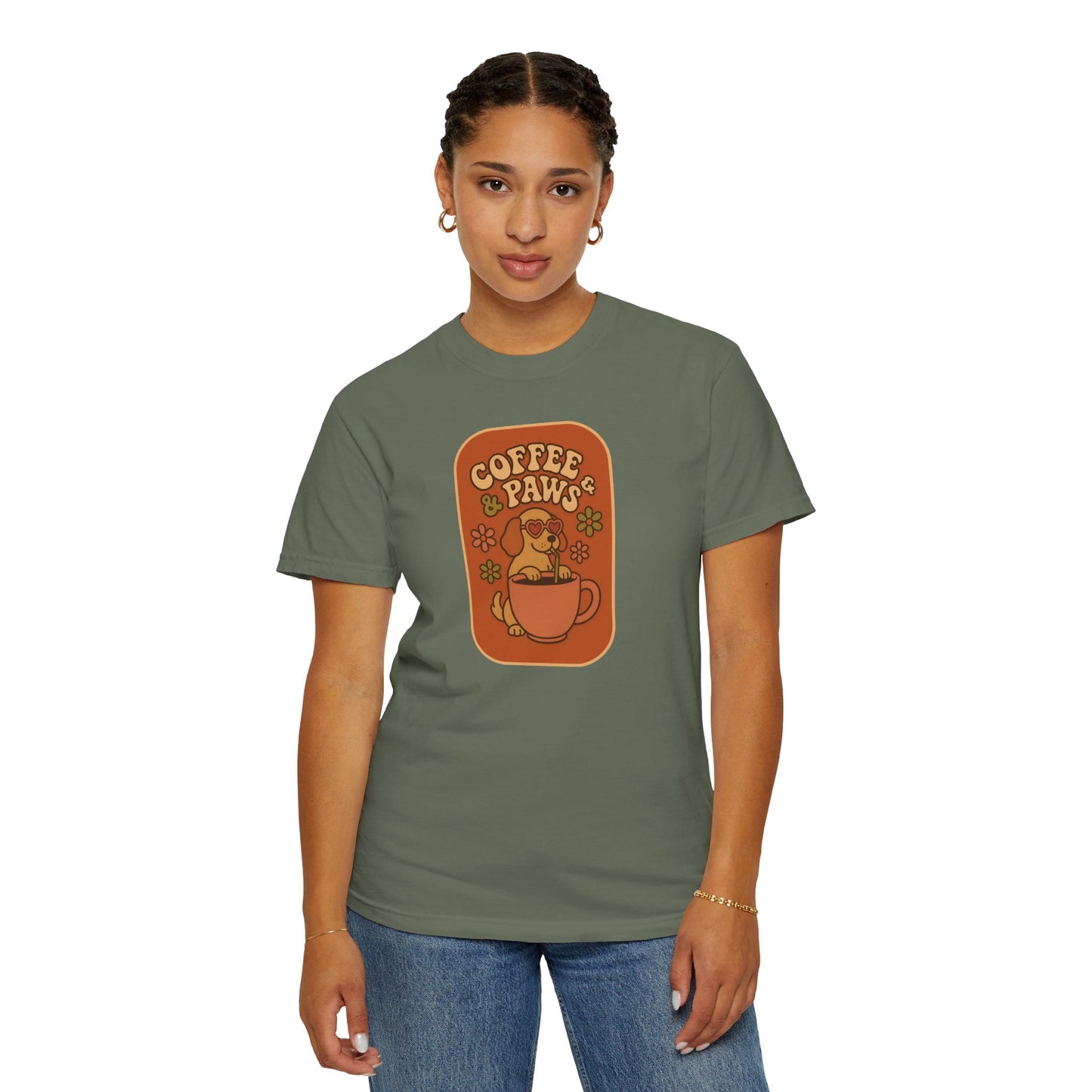 Coffee Paws Unisex T-shirt - Perfect for Dog Lovers, Casual Wear, Gift for Pet Owners, Cozy Vibe, Every Day Wear
