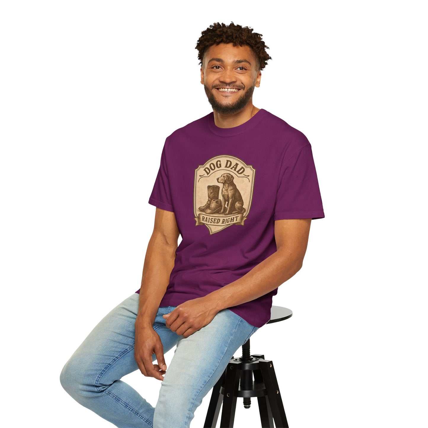 Dog Dad Raised Right T-Shirt, Gift for Dog Lovers, Cute Pet Apparel, Funny Dog Dad Tee, Unisex Casual Wear