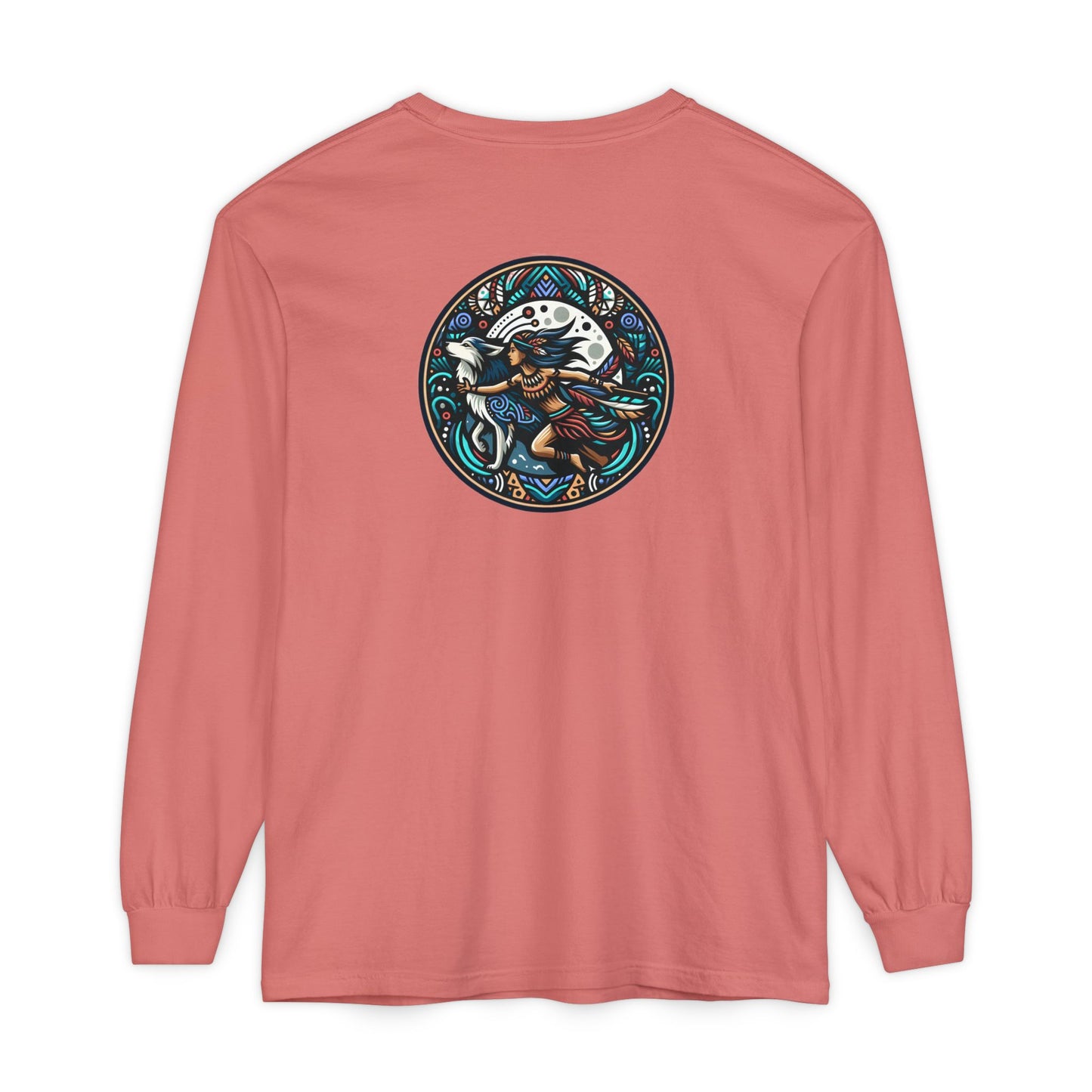 Mystical Indian Princess and a Wolf Long sleeve Tee