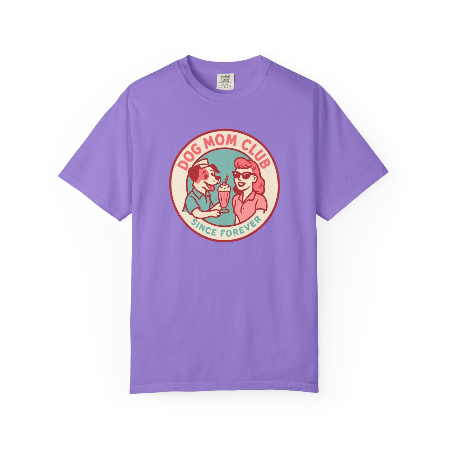 Dog Mom Club Garment-Dyed Tee | Casual Women's T-Shirt | Pet Lover Gift | Dog Mom Apparel | Cute Animal Lover Shirt