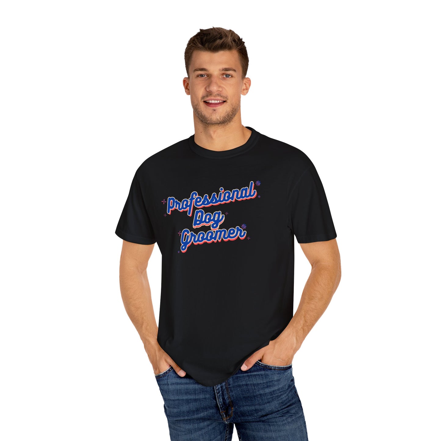 Professional Dog Groomer T-Shirt - Unisex Garment-Dyed Tee for Dog Lovers and Groomers