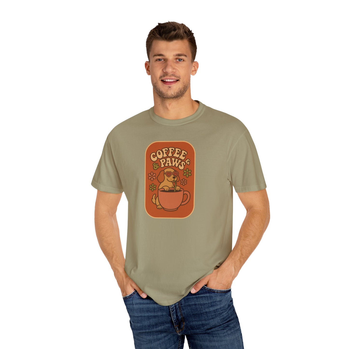 Coffee Paws Unisex T-shirt - Perfect for Dog Lovers, Casual Wear, Gift for Pet Owners, Cozy Vibe, Every Day Wear