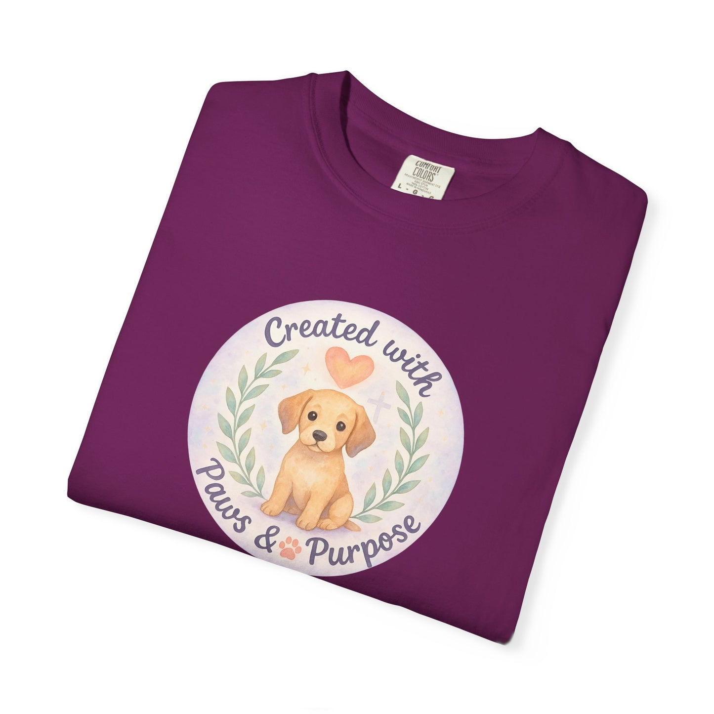 Created with Paws & Purpose T-Shirt, Pet Lover Gift, Dog Lover Apparel, Animal Rescue Support, Unique Gifts for Dog Owners