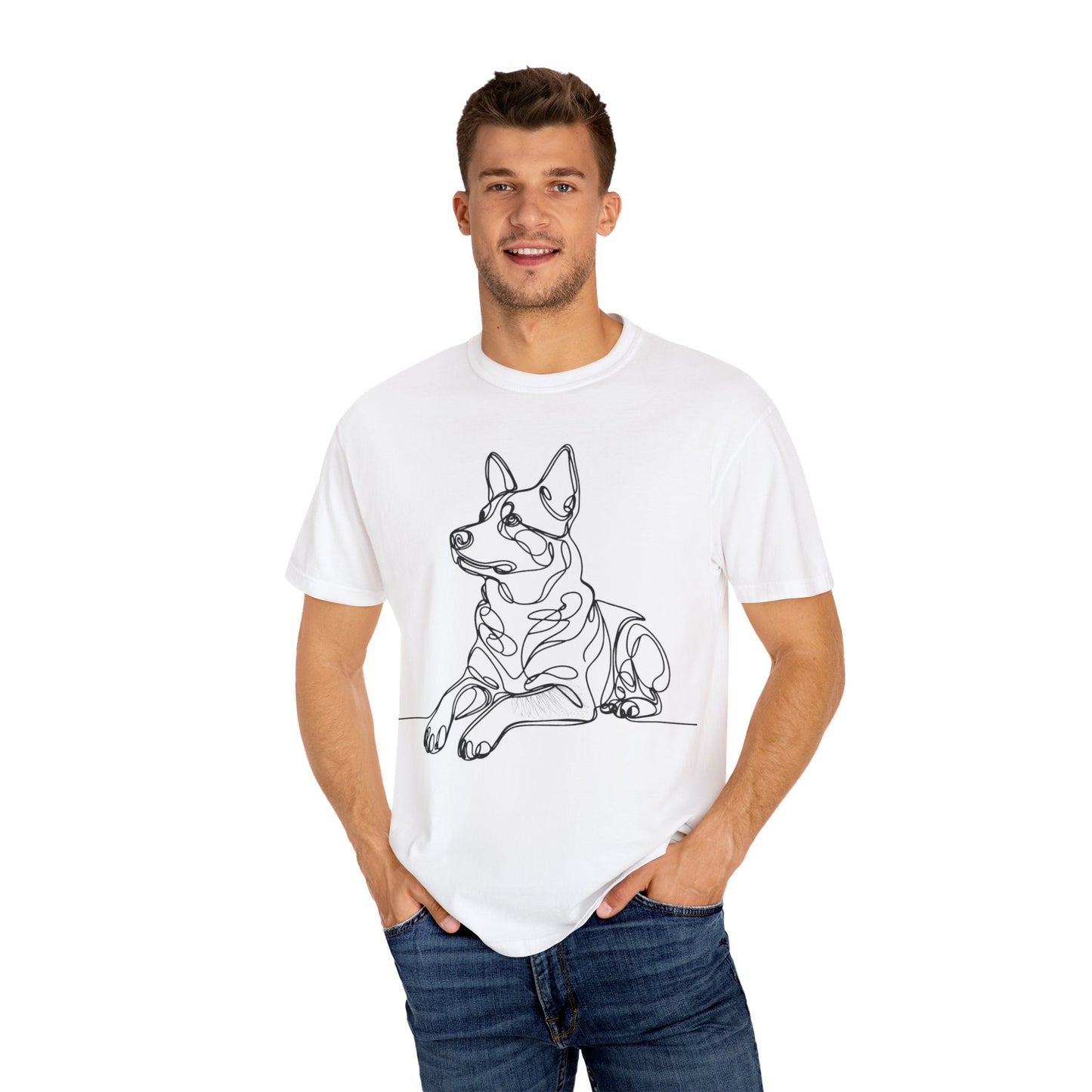 🖤 True Grit – Blue Heeler Line Art Tee - Perfect Gift for Dog Lovers