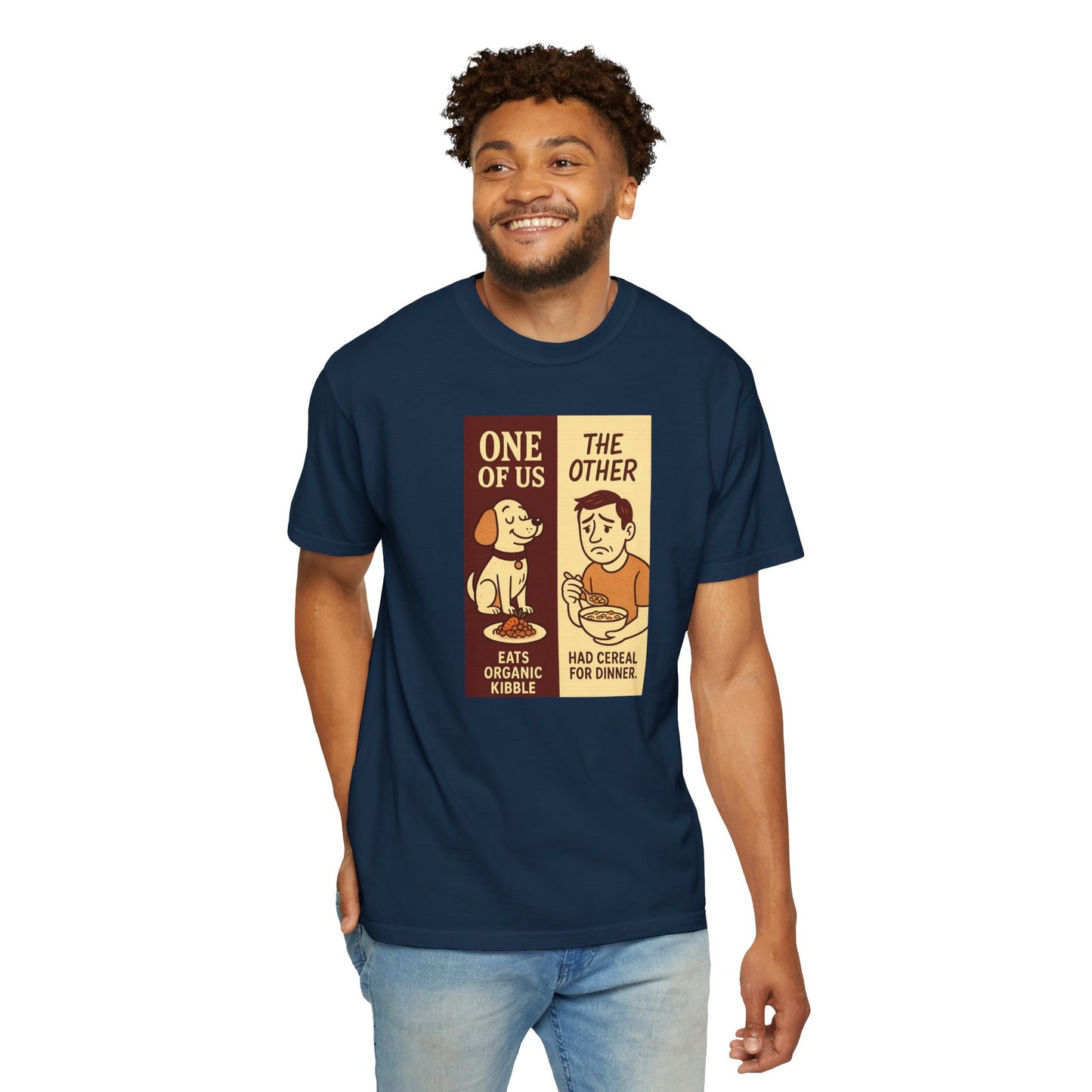 Organic Kibble T-Shirt, Funny Pet Lover Tee, Casual Unisex Apparel, Dog and Cat Humor, Gift for Animal Lovers