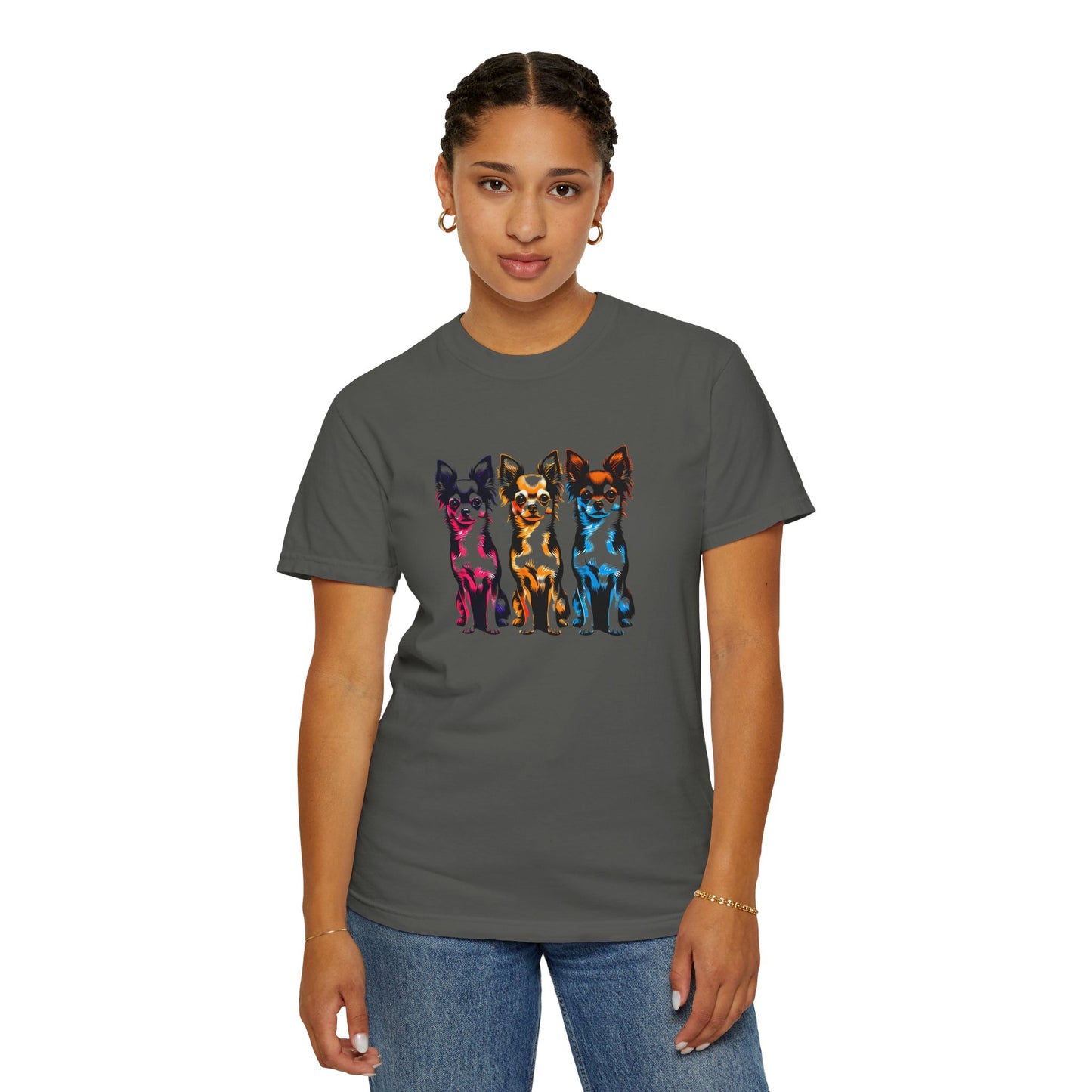 Colorful Chihuahua T-Shirt - Fun & Stylish Unisex Garment-Dyed Tee