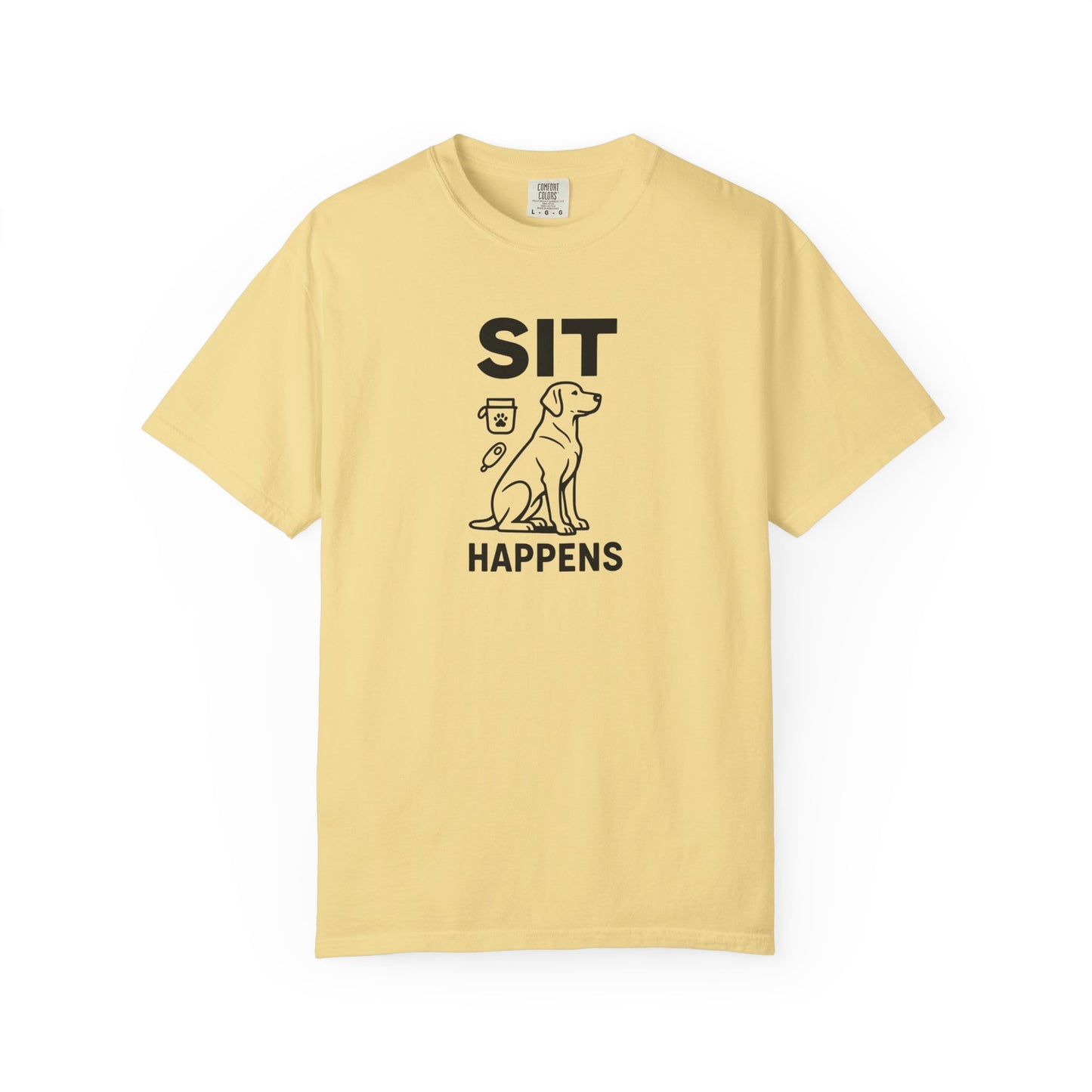 Dog Lovers Unisex T-Shirt - 'Sit Happens' Graphic Tee, Gift for Dog Owners, Pet Lovers, Casual Wear, Funny Dog Shirt