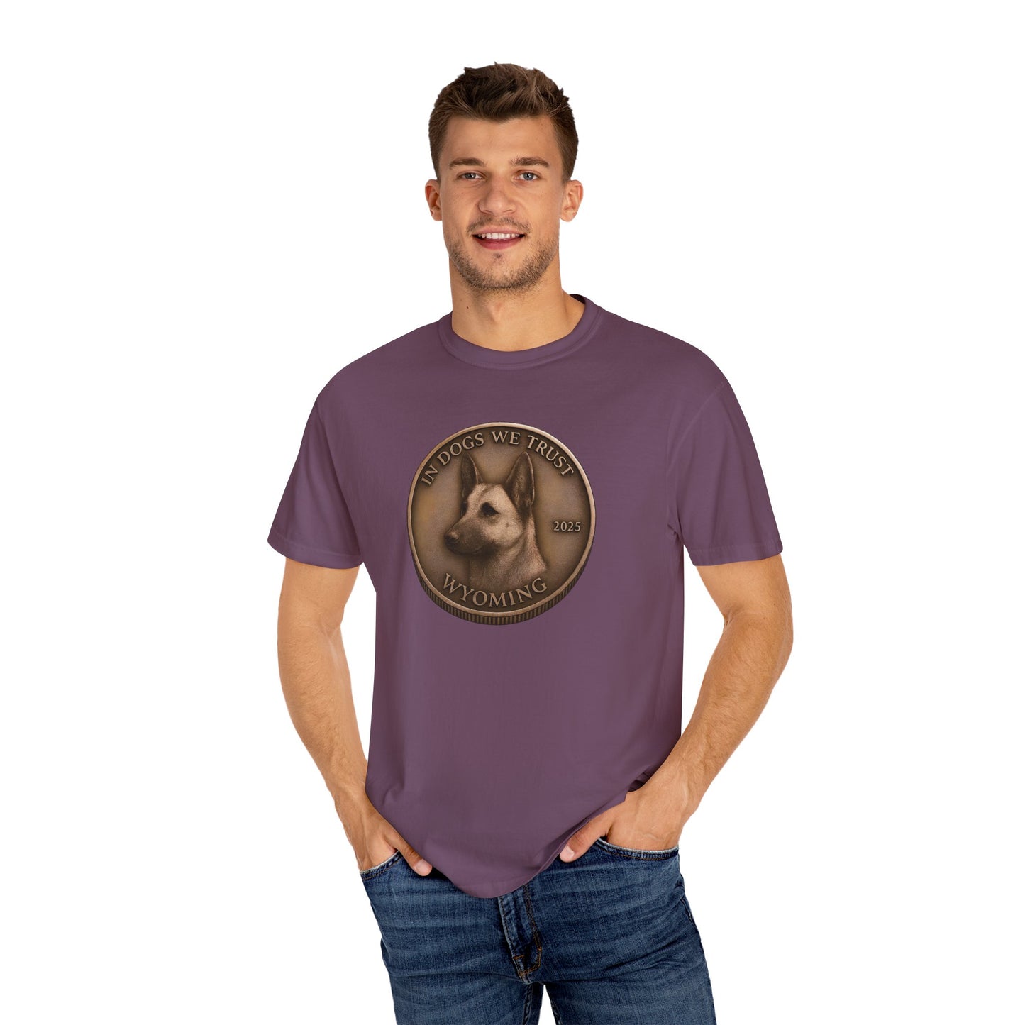 Wyoming State Coin T-Shirt Collection - Proud Dog Breed Illustrations