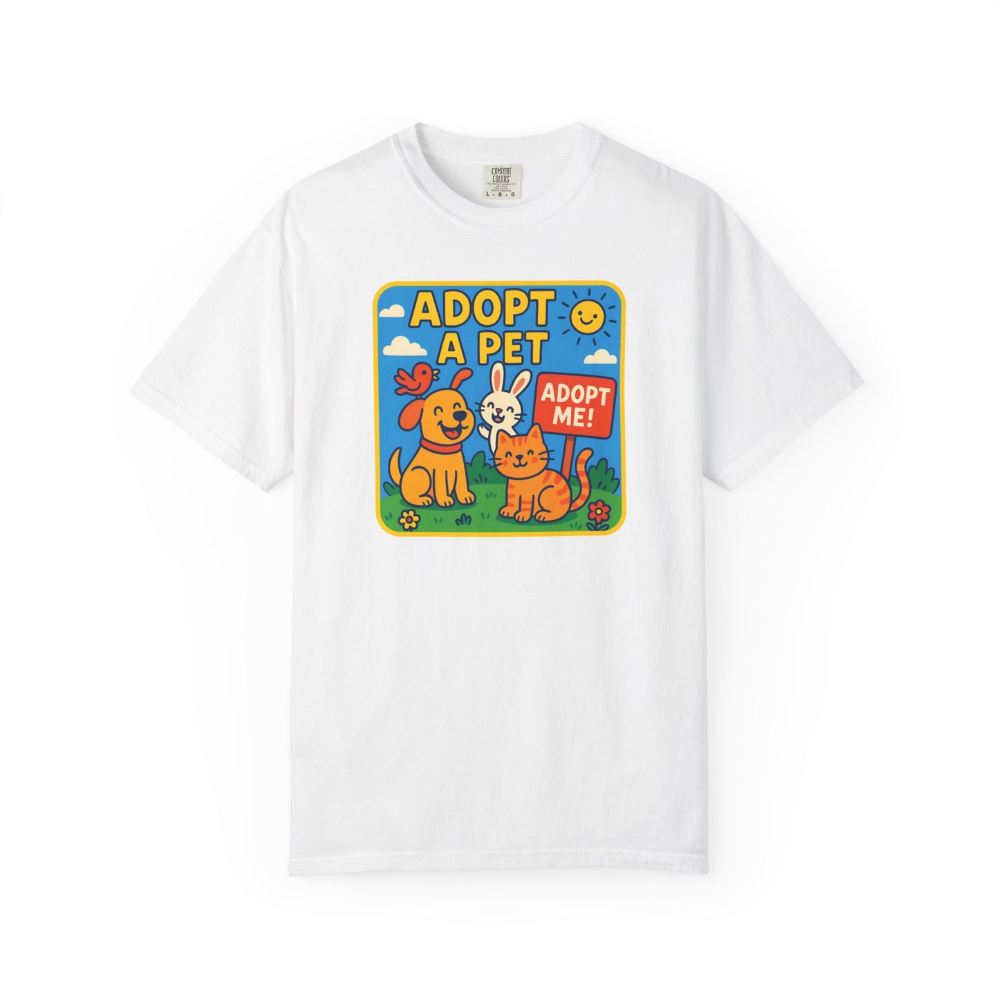 Adopt a Pet T-Shirt - Unisex Garment-Dyed Tee for Animal Lovers