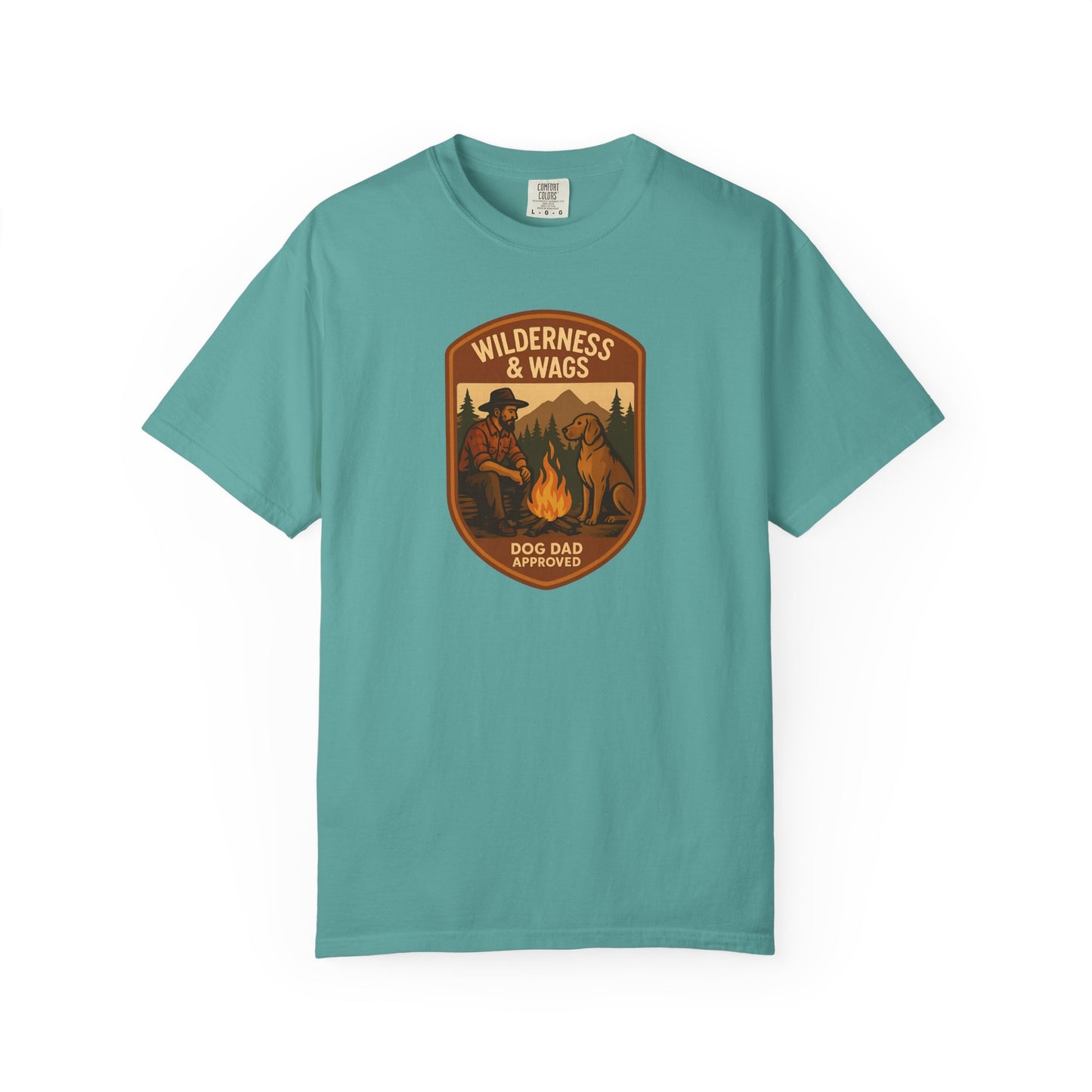 Wilderness & Wags Dog Dad Unisex T-Shirt, Dog Lover Gift, Camping Tee, Father’s Day Apparel, Nature-Inspired Shirt