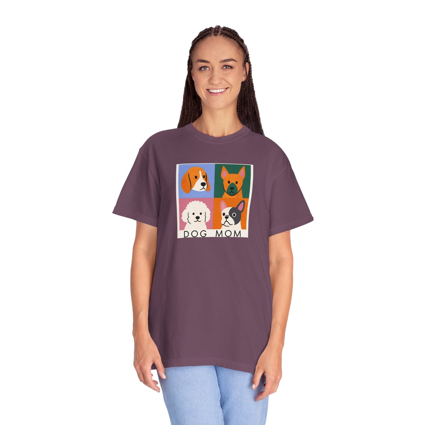 Dog Mom T-shirt - Unisex Garment-Dyed Tee for Dog Lovers