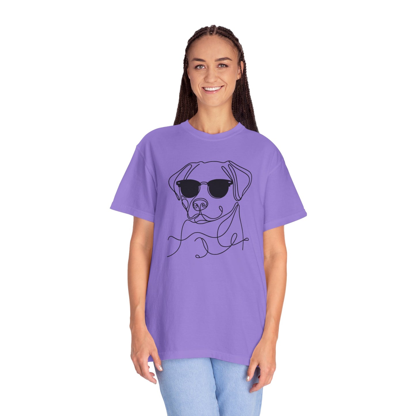 Cool Dog Line Art T-Shirt, Pet Lover Gift, Unisex Tee, Animal Lover Shirt, Casual Wear, Dog Mom Gift, Birthday Present, Dog Themed Apparel