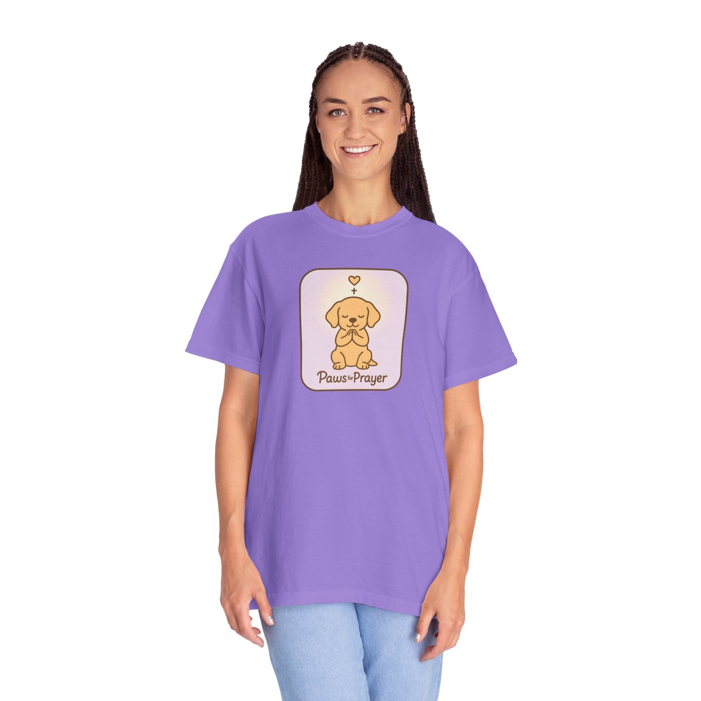 Prayerful Paws Unisex T-Shirt, Dog Lover Gift, Cute Pet Tee, Animal Prayer Shirt, Casual Animal Tees, Gift for Dog Owners