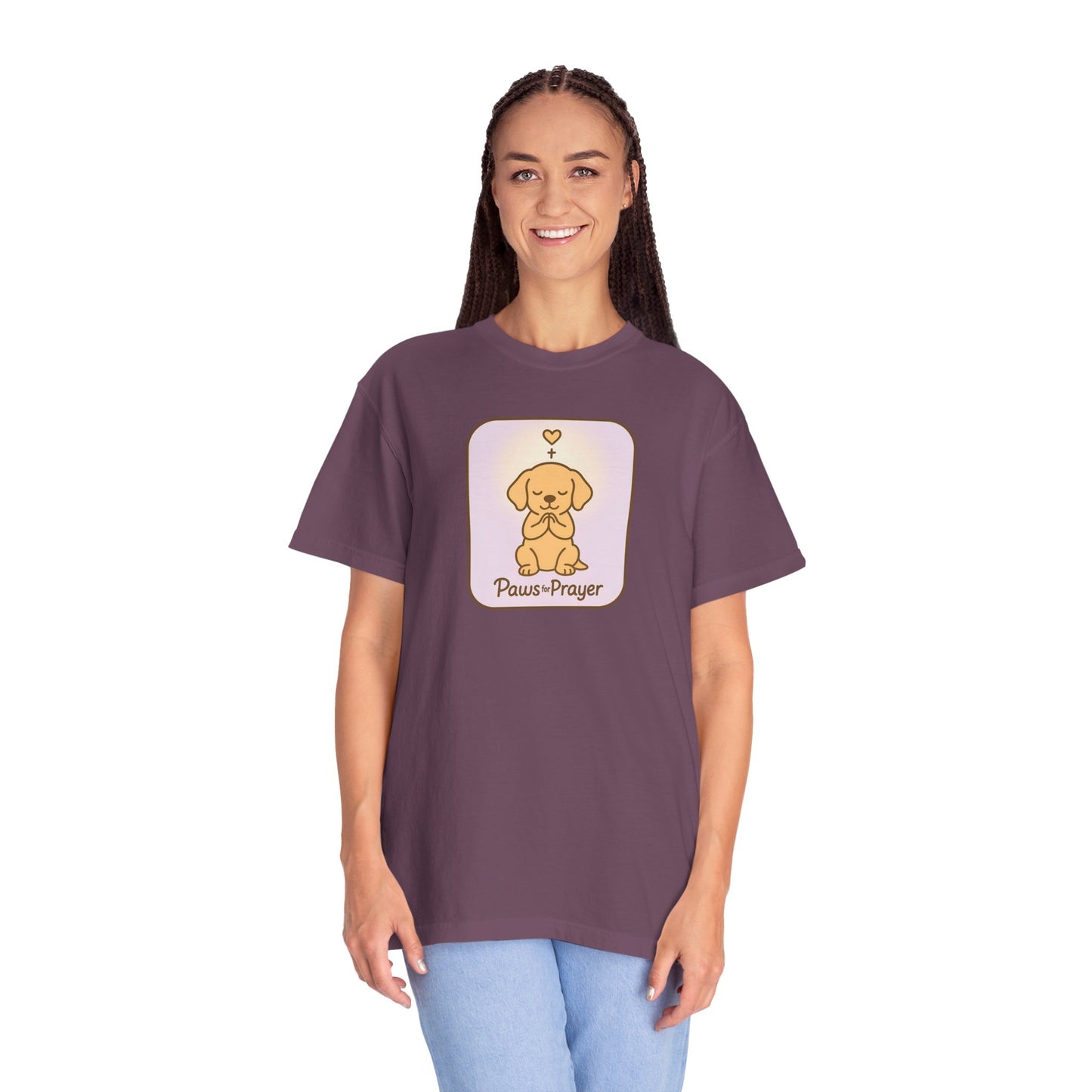 Prayerful Paws Unisex T-Shirt, Dog Lover Gift, Cute Pet Tee, Animal Prayer Shirt, Casual Animal Tees, Gift for Dog Owners