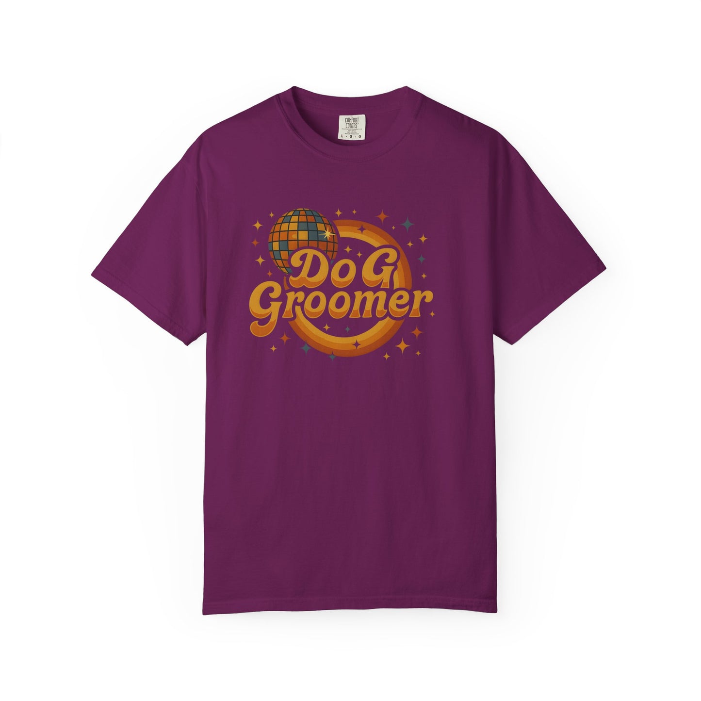 Disco Dog Groomer Unisex Garment-Dyed T-Shirt - Fun Pet Grooming Tee for Dog Lovers