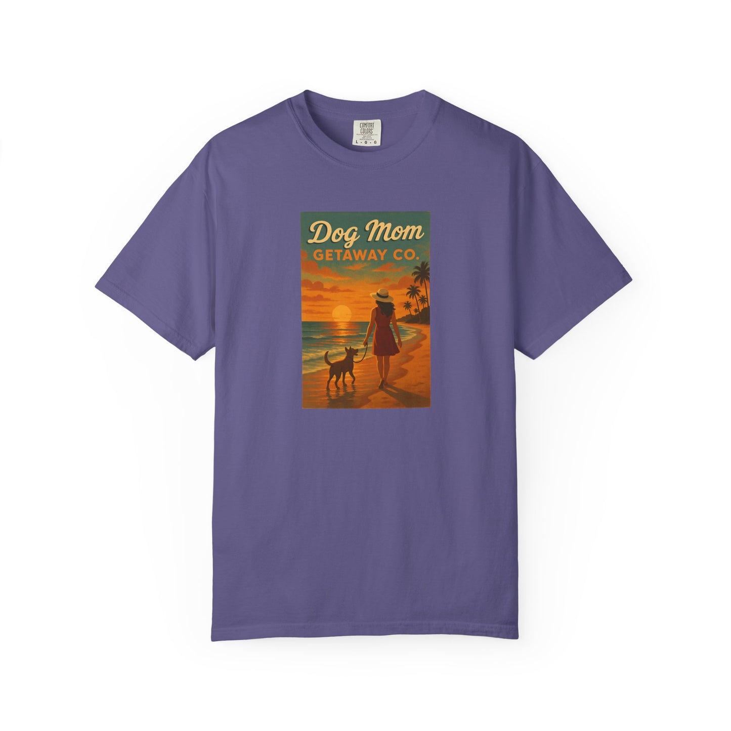 Dog Mom Sunset Tee, Unisex T-Shirt, Dog Lover Gift, Summer Vacation Shirt, Pet Parent Apparel, Casual Everyday Wear