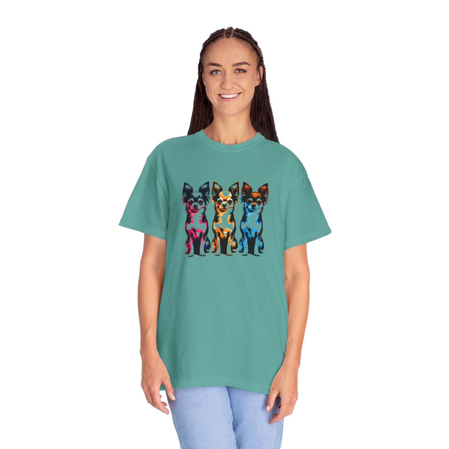 Colorful Chihuahua T-Shirt - Fun & Stylish Unisex Garment-Dyed Tee