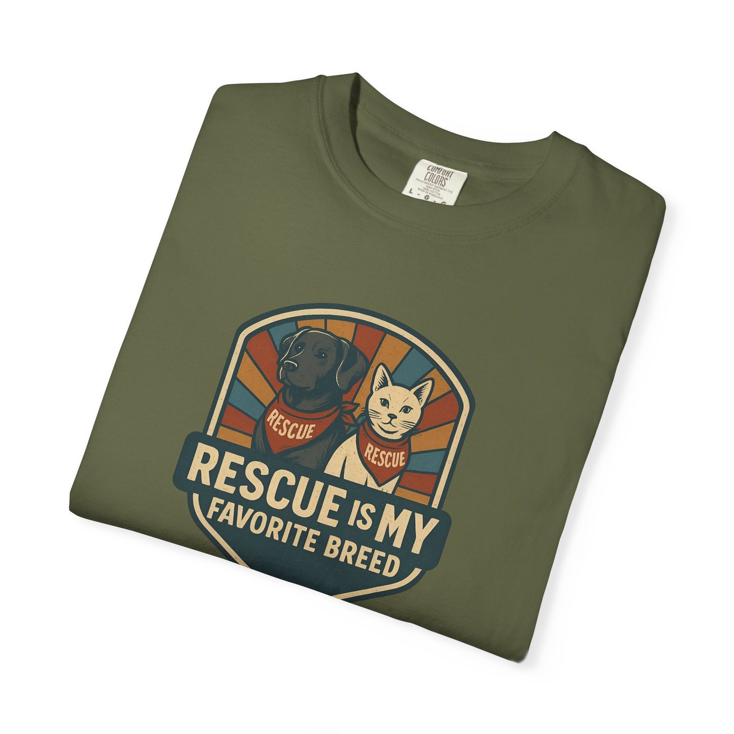 Rescue is My Favorite Breed T-Shirt, Unisex Animal Lover Tee, Pet Adoption Gift, Casual Wear, Dog Lover Shirt, Gift for Him/Her