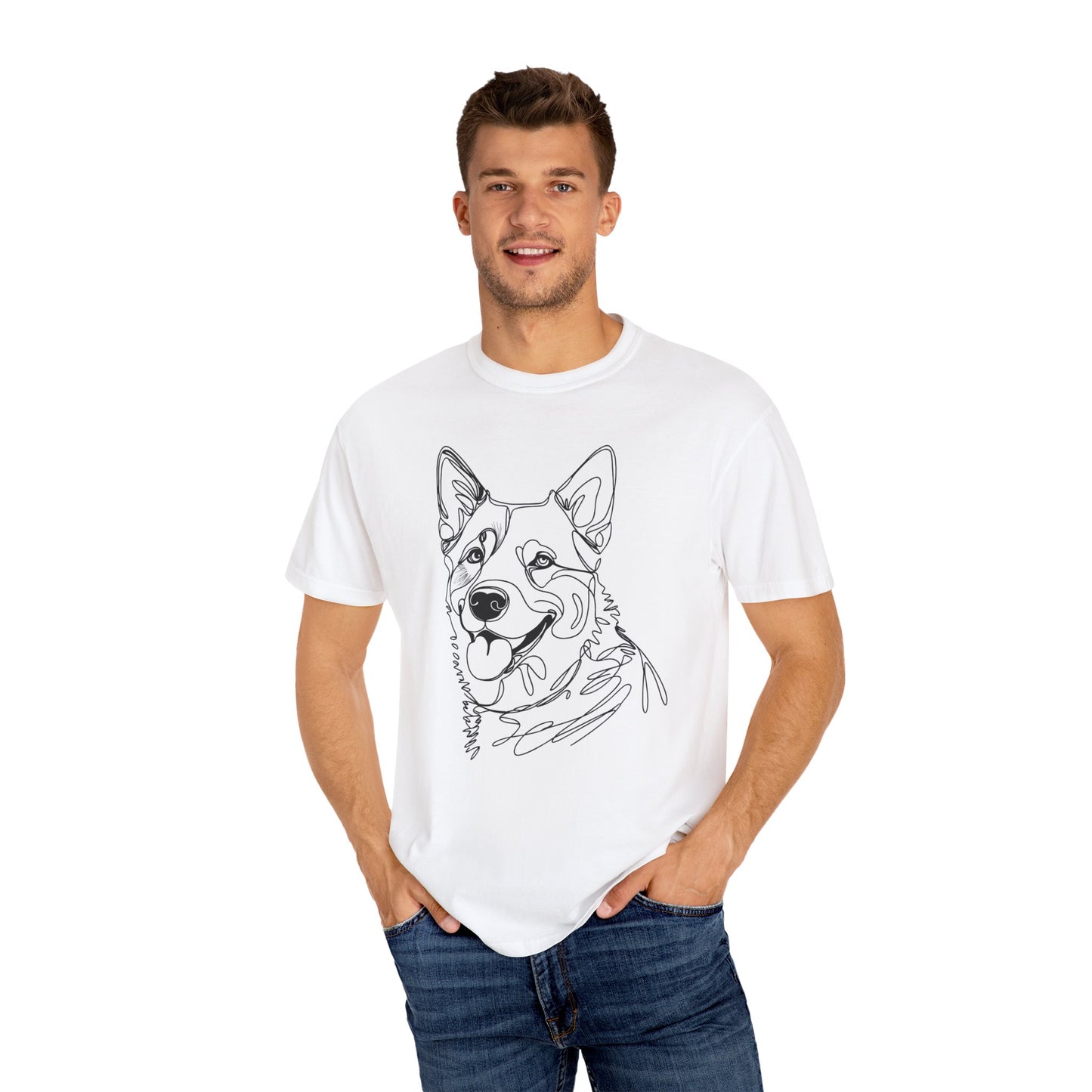 🖤 True Grit – Blue Heeler Line Art Tee