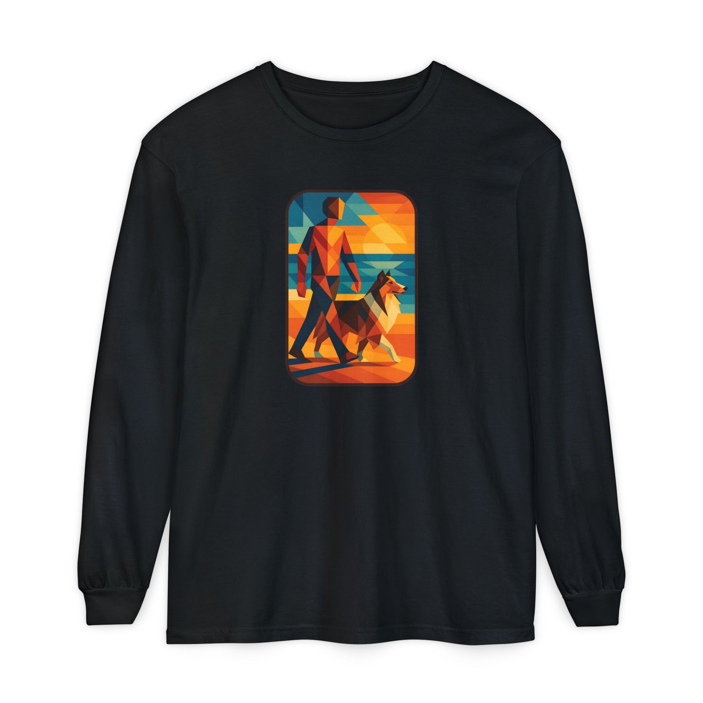 Vibrant Dog Walking Design, Unisex Shirt, Gift for Pet Lovers, Beach Vibe T-Shirt, Cozy Everyday Wear