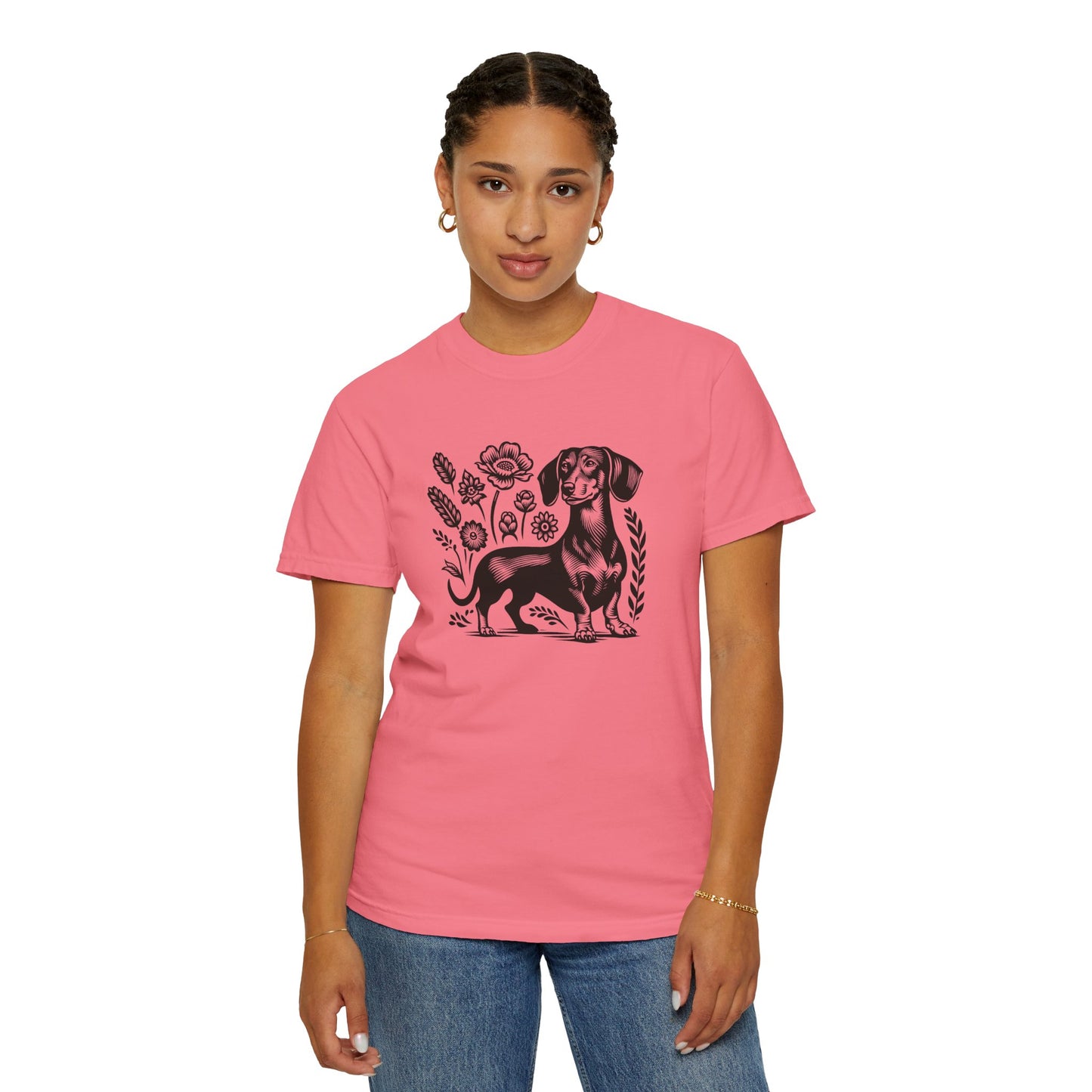 Floral Dachshund Unisex T-Shirt - Comfy Pet Lover Gift