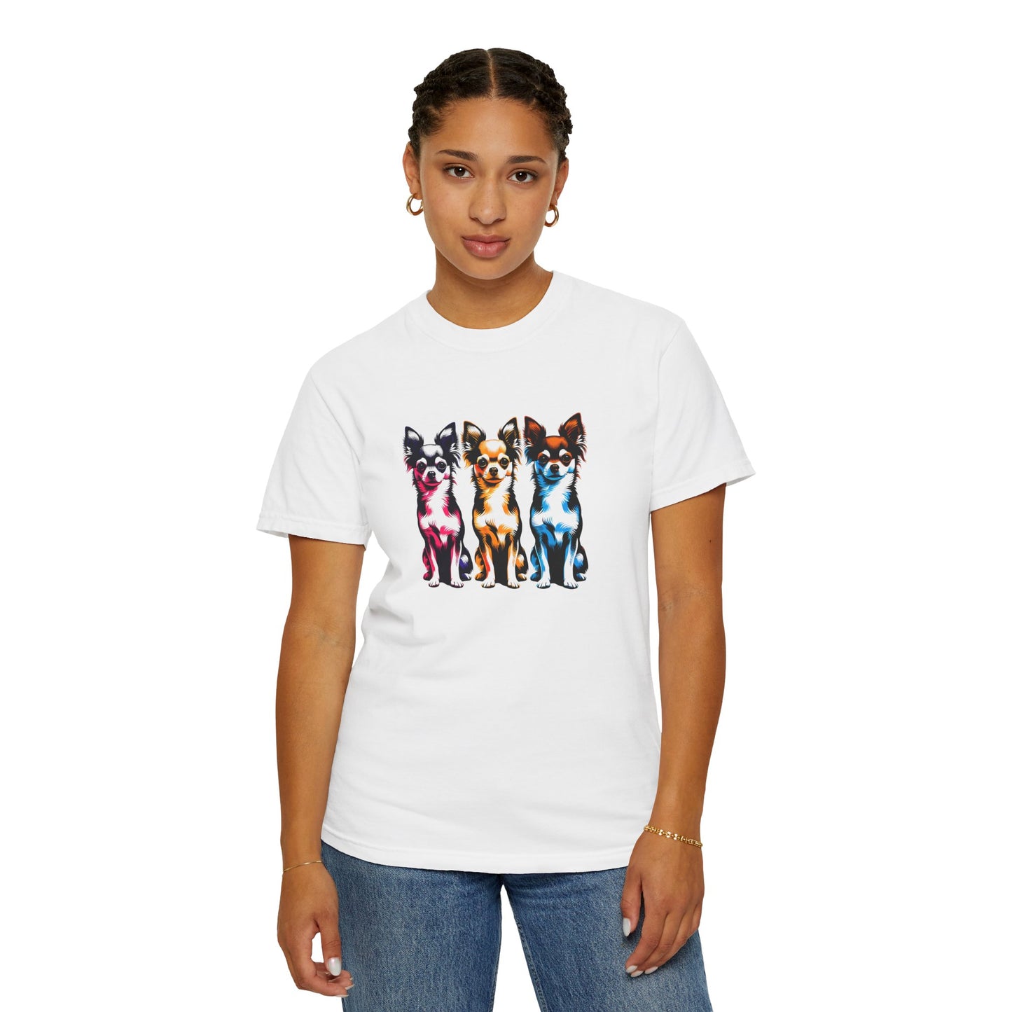 Colorful Chihuahua T-Shirt - Fun & Stylish Unisex Garment-Dyed Tee