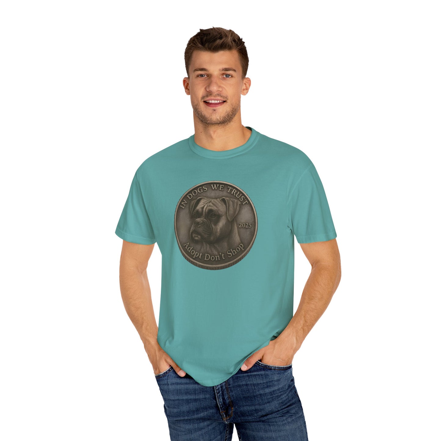 Adopt Don't Shop State Coin T-Shirt Collection - Proud Dog Breed Illustrations