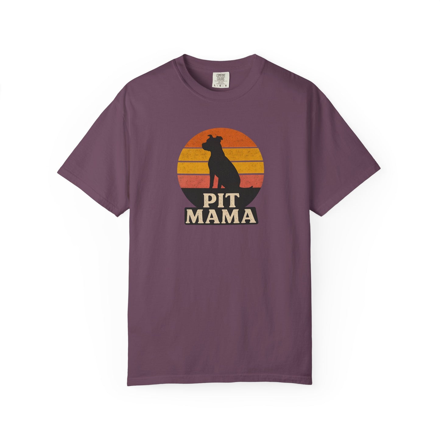 PIT MAMA Unisex Garment-Dyed T-Shirt, Dog Lover Gift, Pet Mom Apparel, Casual Tee, Perfect for Everyday Wear