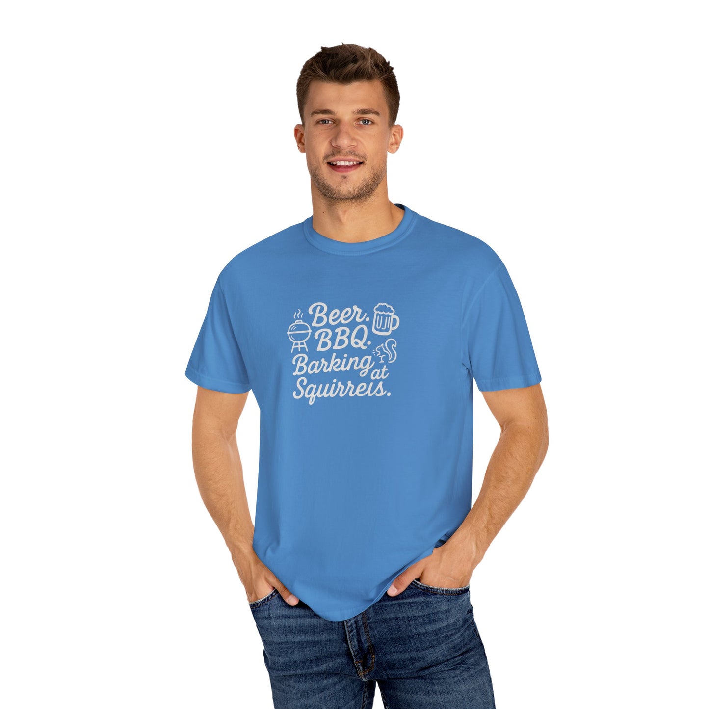 Beer BBQ and Barking Dog Dad T-Shirt