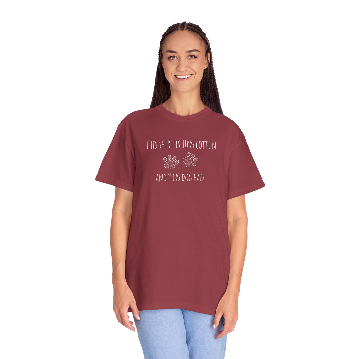 10% cotton 90% dog hair Unisex Garment-Dyed T-shirt - Casual Comfort for Trendsetters