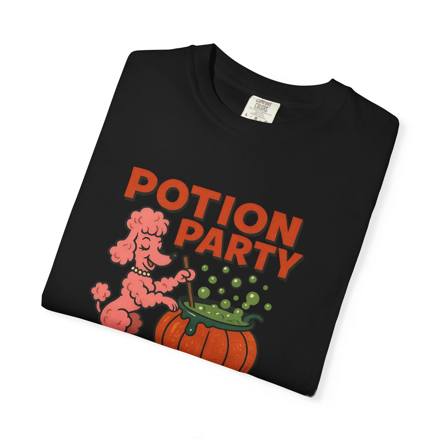 Potion Party Unisex Garment-Dyed T-Shirt | Fun Dog Design, Halloween Tee, Gift for Pet Lovers, Party Shirt, Cute Fall Top