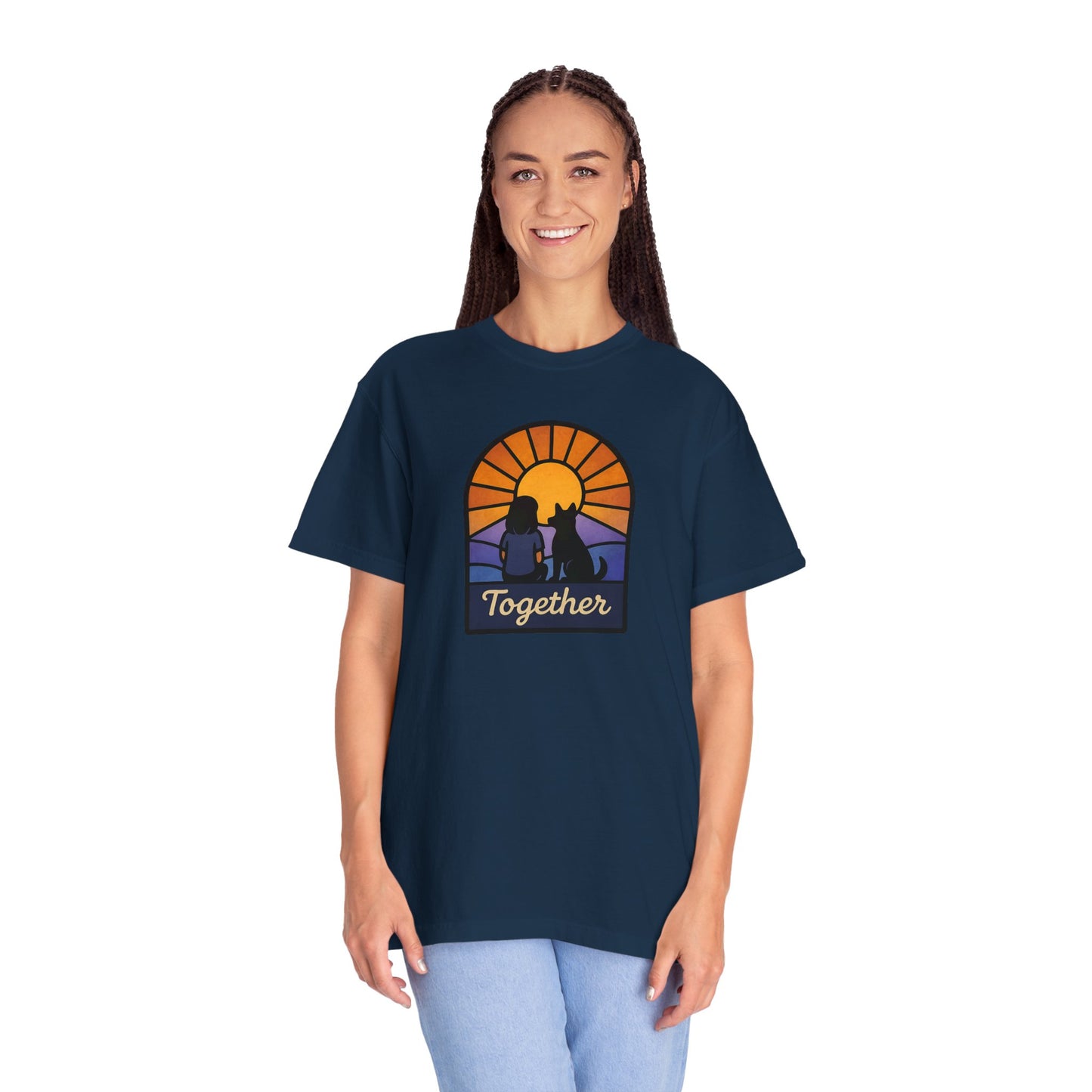Together Sunset Graphic T-Shirt, Unisex Tee for Families, Casual Wear, Gift for Nature Lovers, Summer Vibe Apparel, Retro Style Shirt