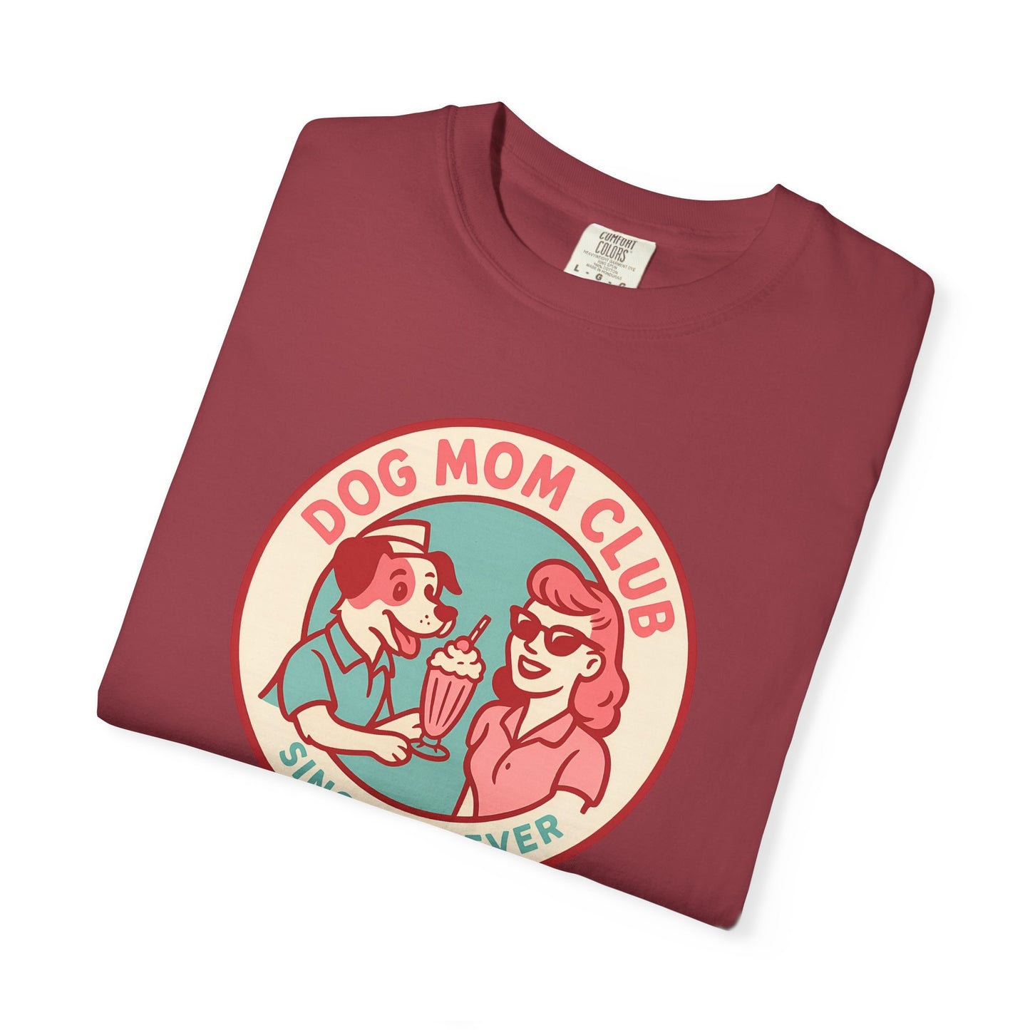 Dog Mom Club Garment-Dyed Tee | Casual Women's T-Shirt | Pet Lover Gift | Dog Mom Apparel | Cute Animal Lover Shirt