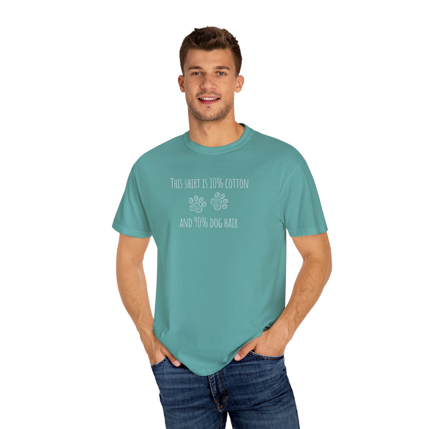 10% cotton 90% dog hair Unisex Garment-Dyed T-shirt - Casual Comfort for Trendsetters