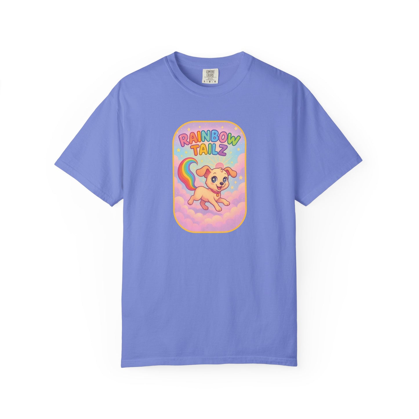 Cute Pet T-Shirt, Rainbow Tail Tee, Graphic Tee for Dog Lovers, Birthday Gift, Cozy Casual Wear, Mother's Day Gift