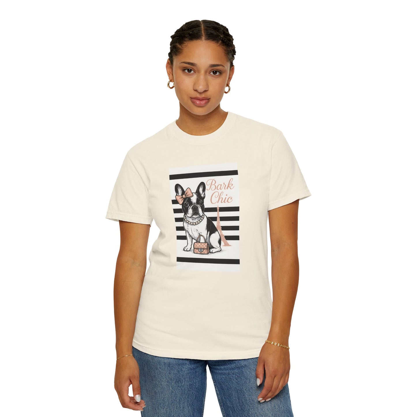 Chic Dog Lover T-shirt, Bark Chic Tee, Unisex Graphic Shirt, Pet Lover Gift, Comfortable Everyday Wear, Cute Animal Apparel