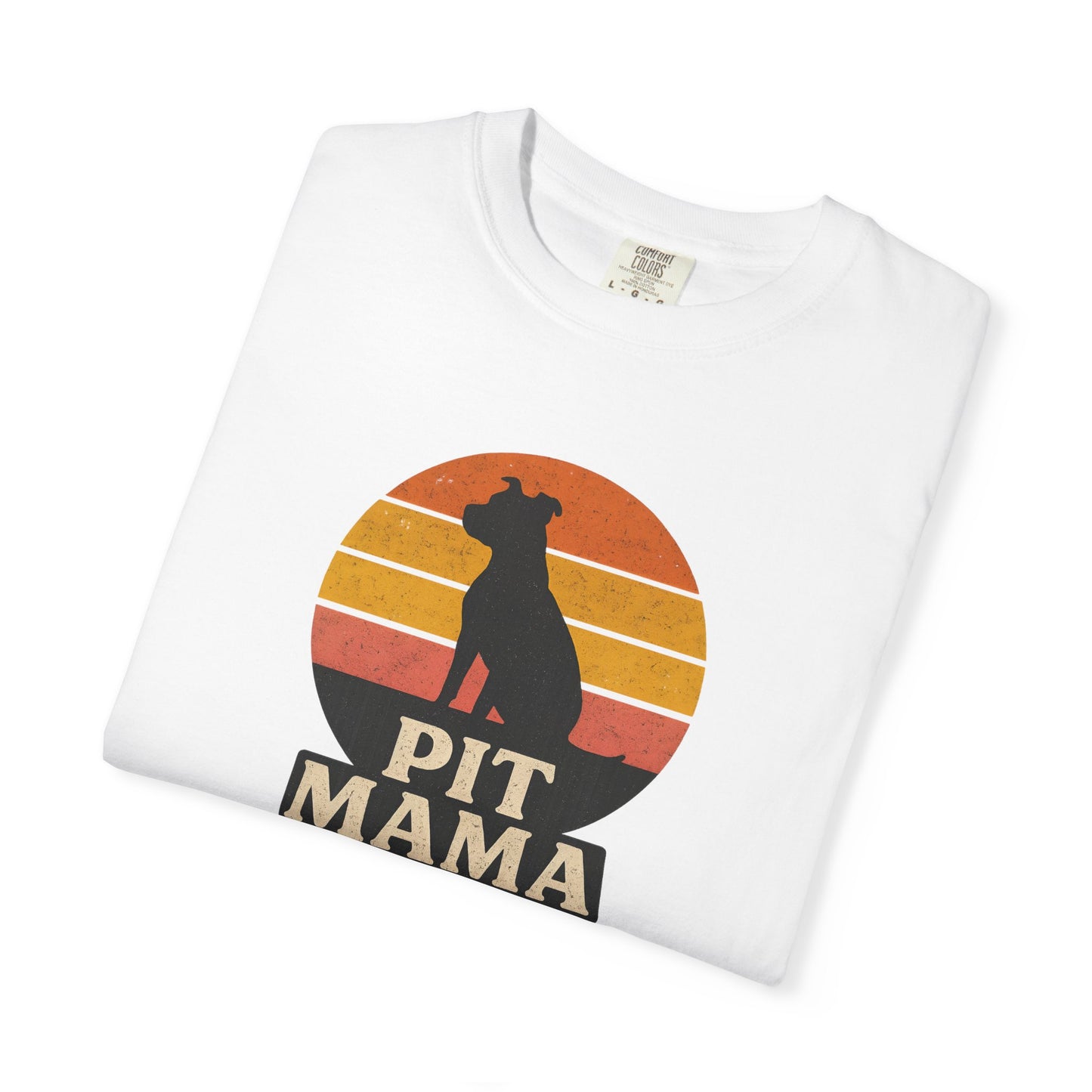 PIT MAMA Unisex Garment-Dyed T-Shirt, Dog Lover Gift, Pet Mom Apparel, Casual Tee, Perfect for Everyday Wear