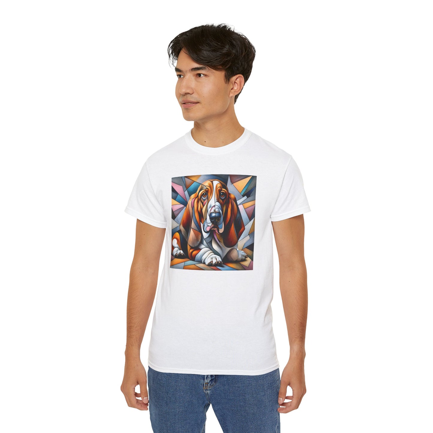 “Melancholy Muse – Petcasso Basset Hound Tee” - Perfect Gift for Dog Lovers