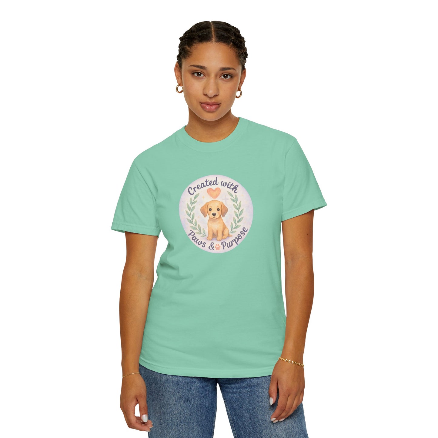 Created with Paws & Purpose T-Shirt, Pet Lover Gift, Dog Lover Apparel, Animal Rescue Support, Unique Gifts for Dog Owners