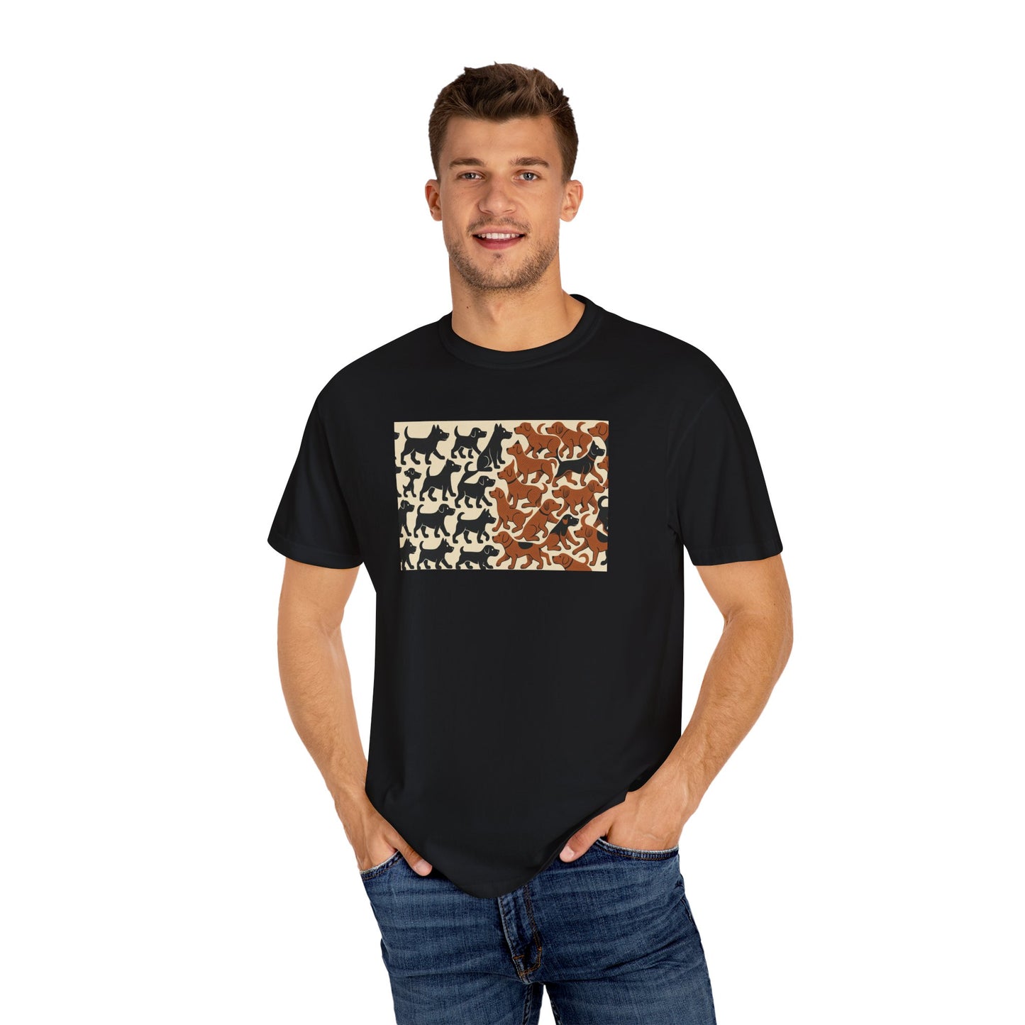 Vintage Dog Print Unisex T-Shirt - Casual Wear for Animal Lovers