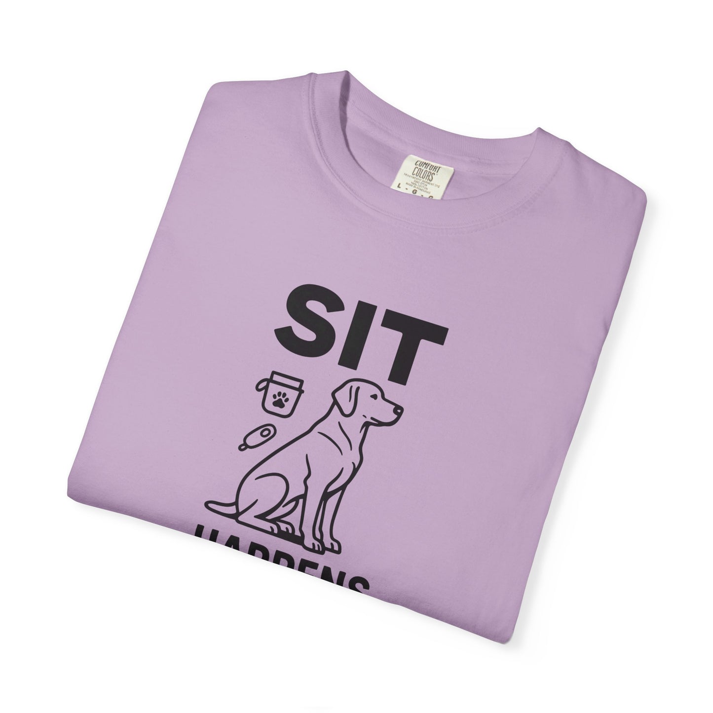 Dog Lovers Unisex T-Shirt - 'Sit Happens' Graphic Tee, Gift for Dog Owners, Pet Lovers, Casual Wear, Funny Dog Shirt