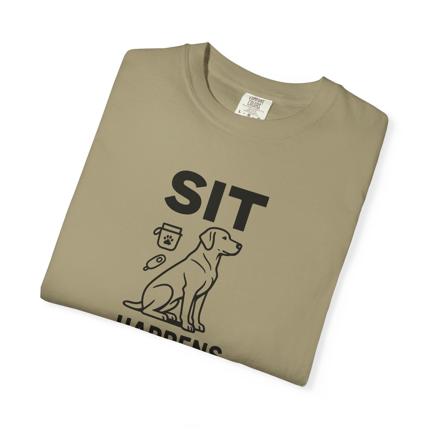 Dog Lovers Unisex T-Shirt - 'Sit Happens' Graphic Tee, Gift for Dog Owners, Pet Lovers, Casual Wear, Funny Dog Shirt
