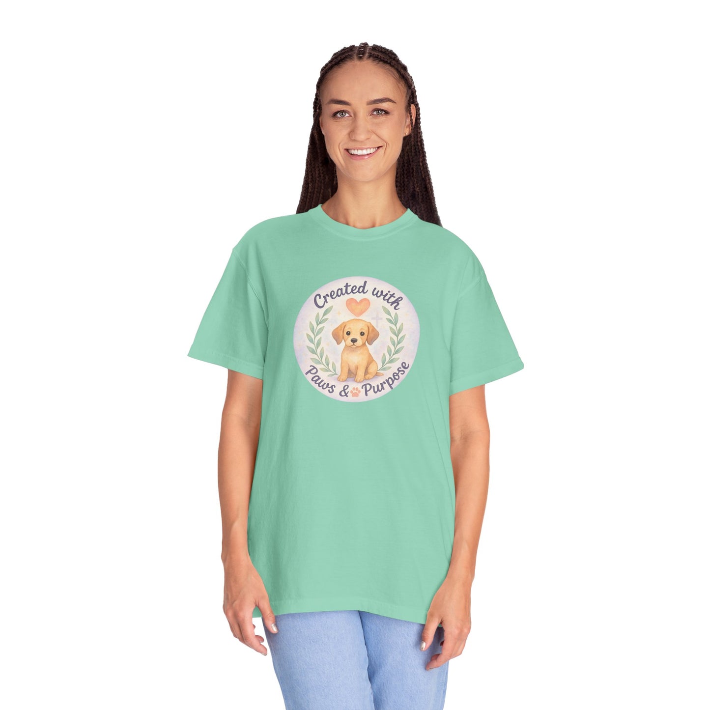 Created with Paws & Purpose T-Shirt, Pet Lover Gift, Dog Lover Apparel, Animal Rescue Support, Unique Gifts for Dog Owners